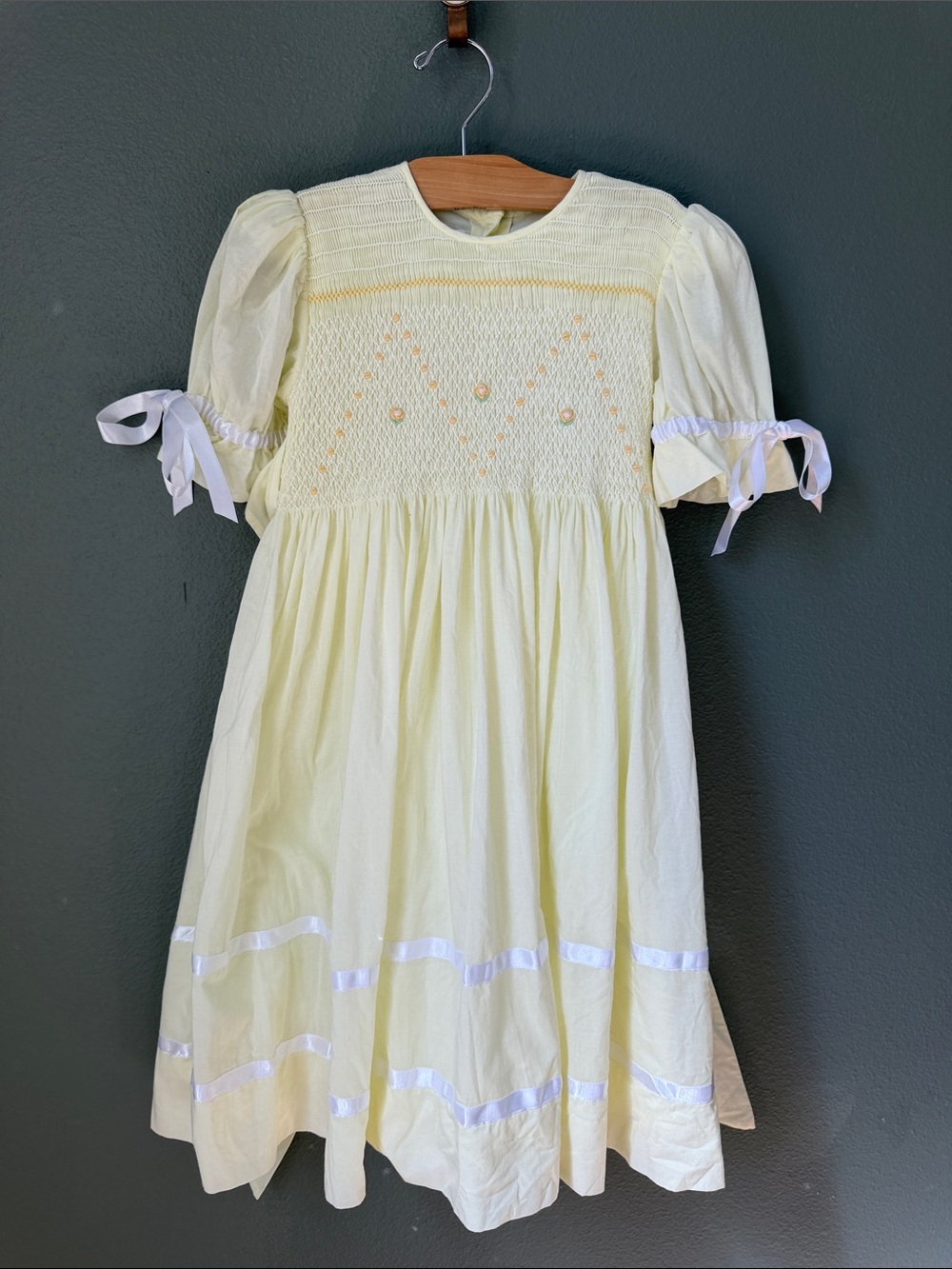 Strasburg Smocked Heirloom Dress Size 5Y Yellow